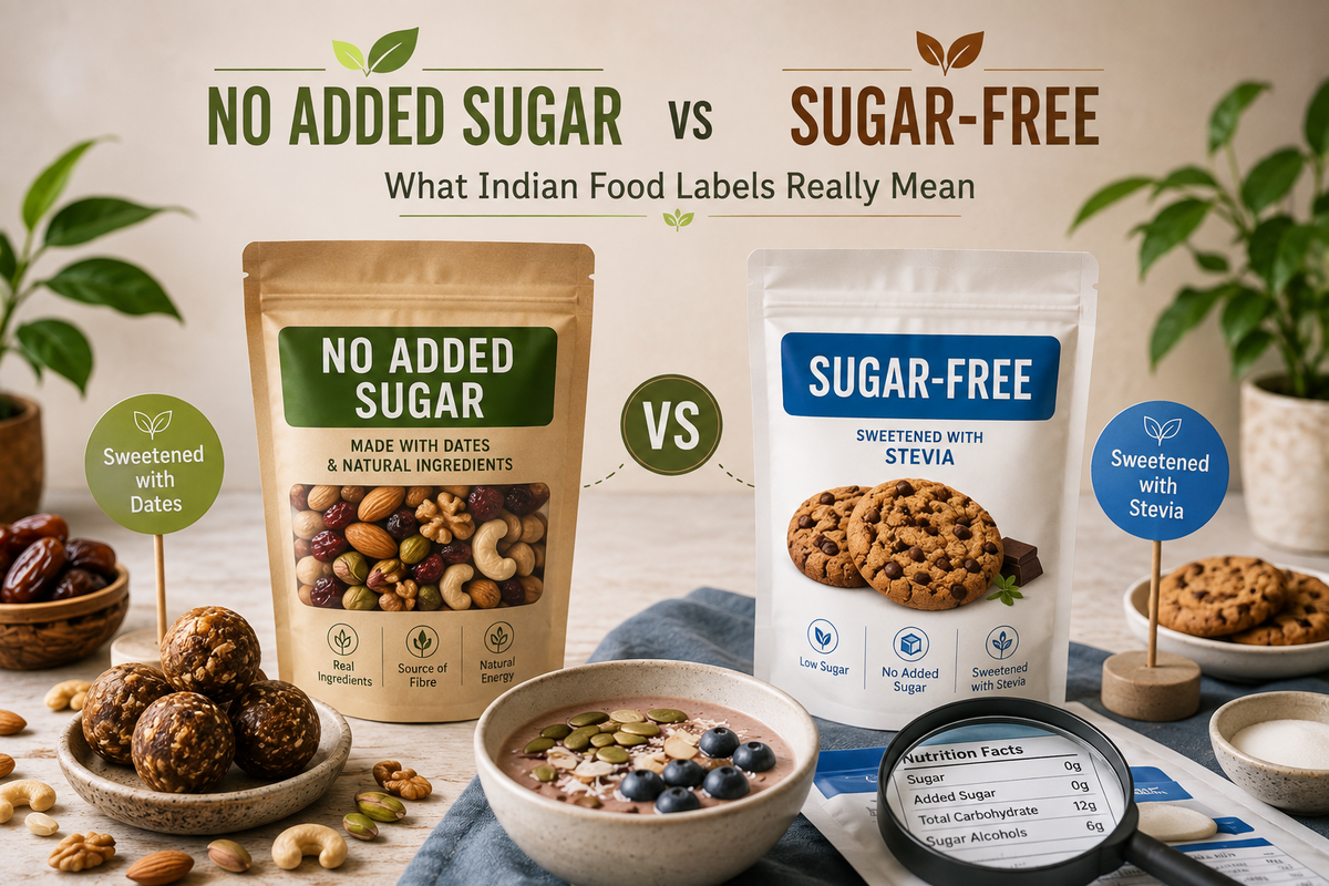 No Added Sugar" vs "Sugar-Free": What Indian Food Labels Really Mean