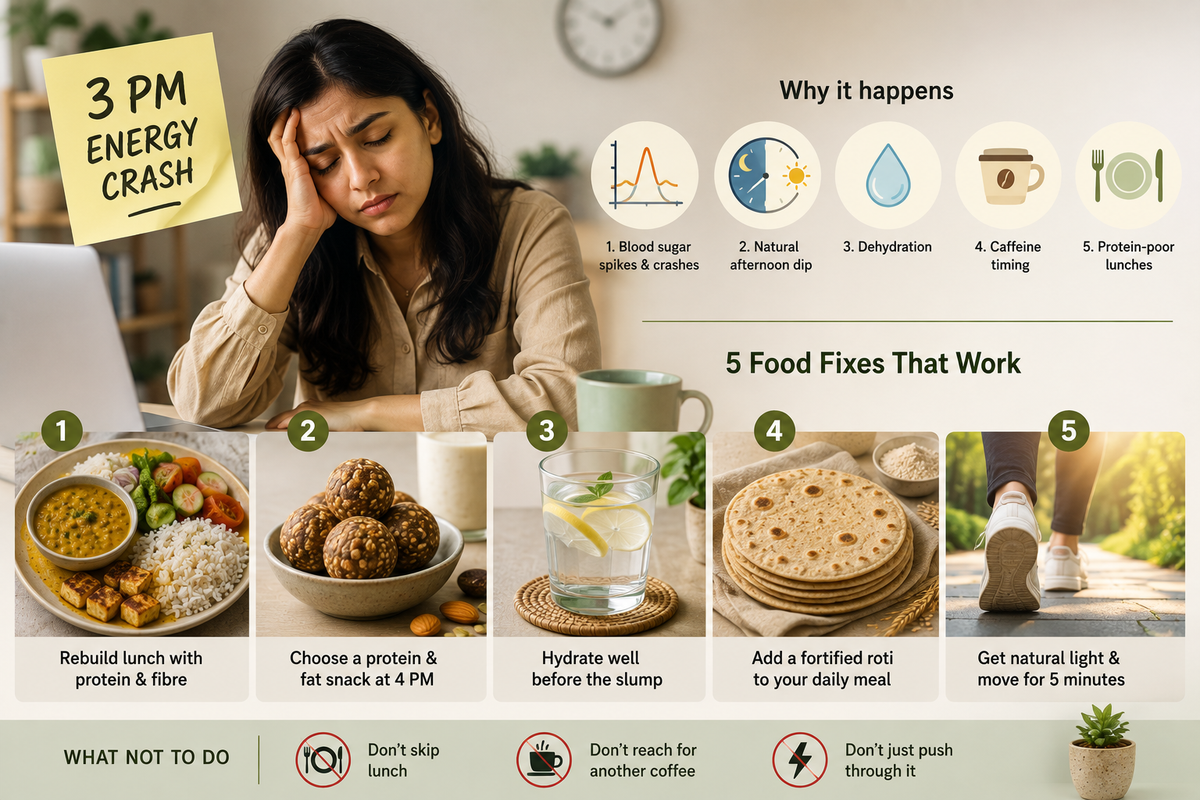 The 3 PM Energy Crash: Why It Happens and 5 Food Fixes